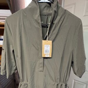 Royal Robbins Olive Utility Midi Dress